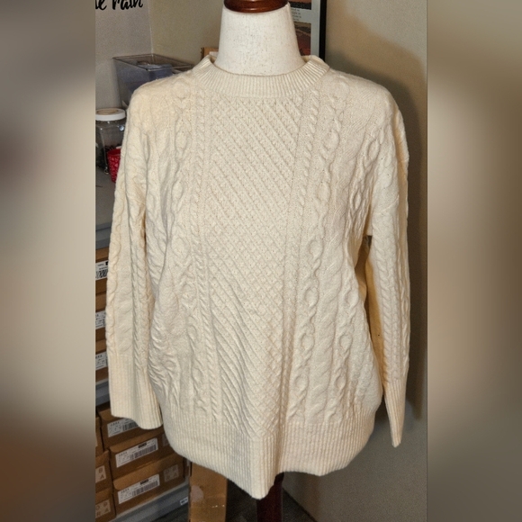 A New Day woman's long-sleeved cream sweater - Picture 2 of 8